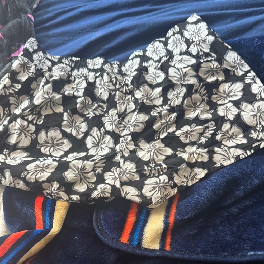 PINK Victoria's Secret Black and White Floral Shorts